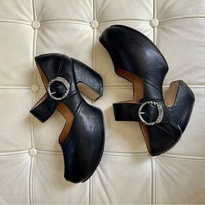 John Fluevog - Prepare Leader - Platform Mary Jane Heels - Black,Buckle, Wm 10